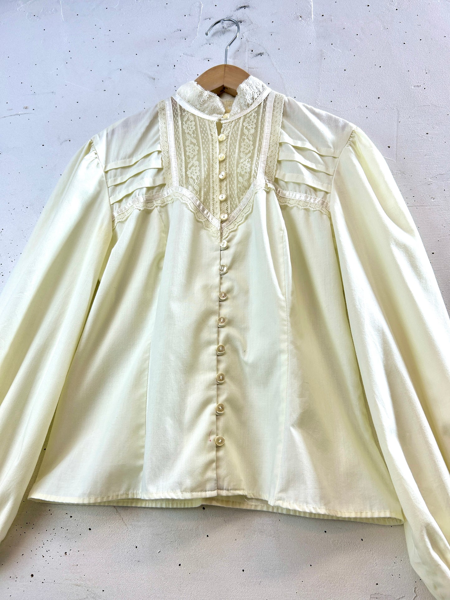 '70s Vintage White Blouse [I30322]