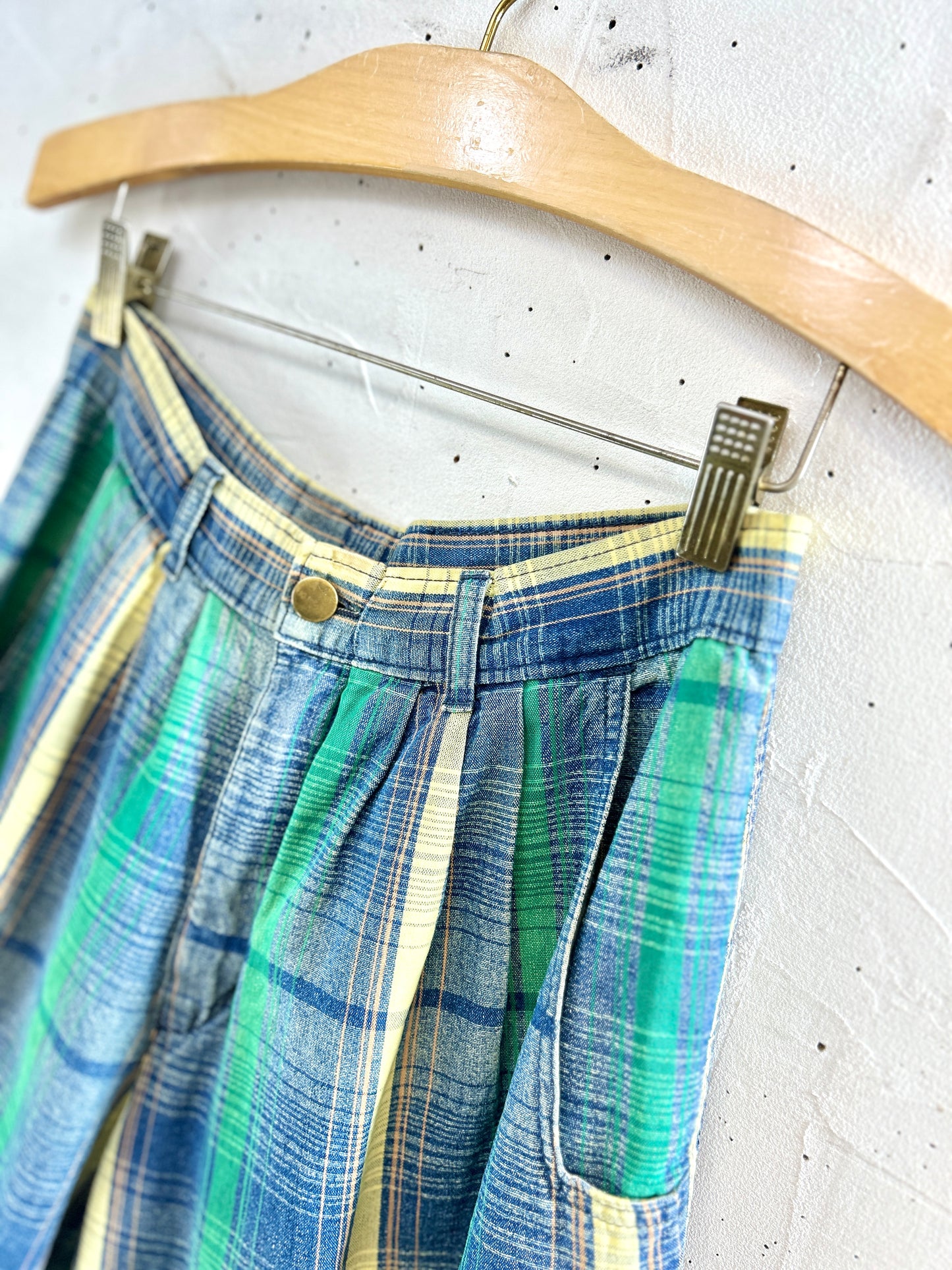 Vintage Plaid Denim Pants [J30559]