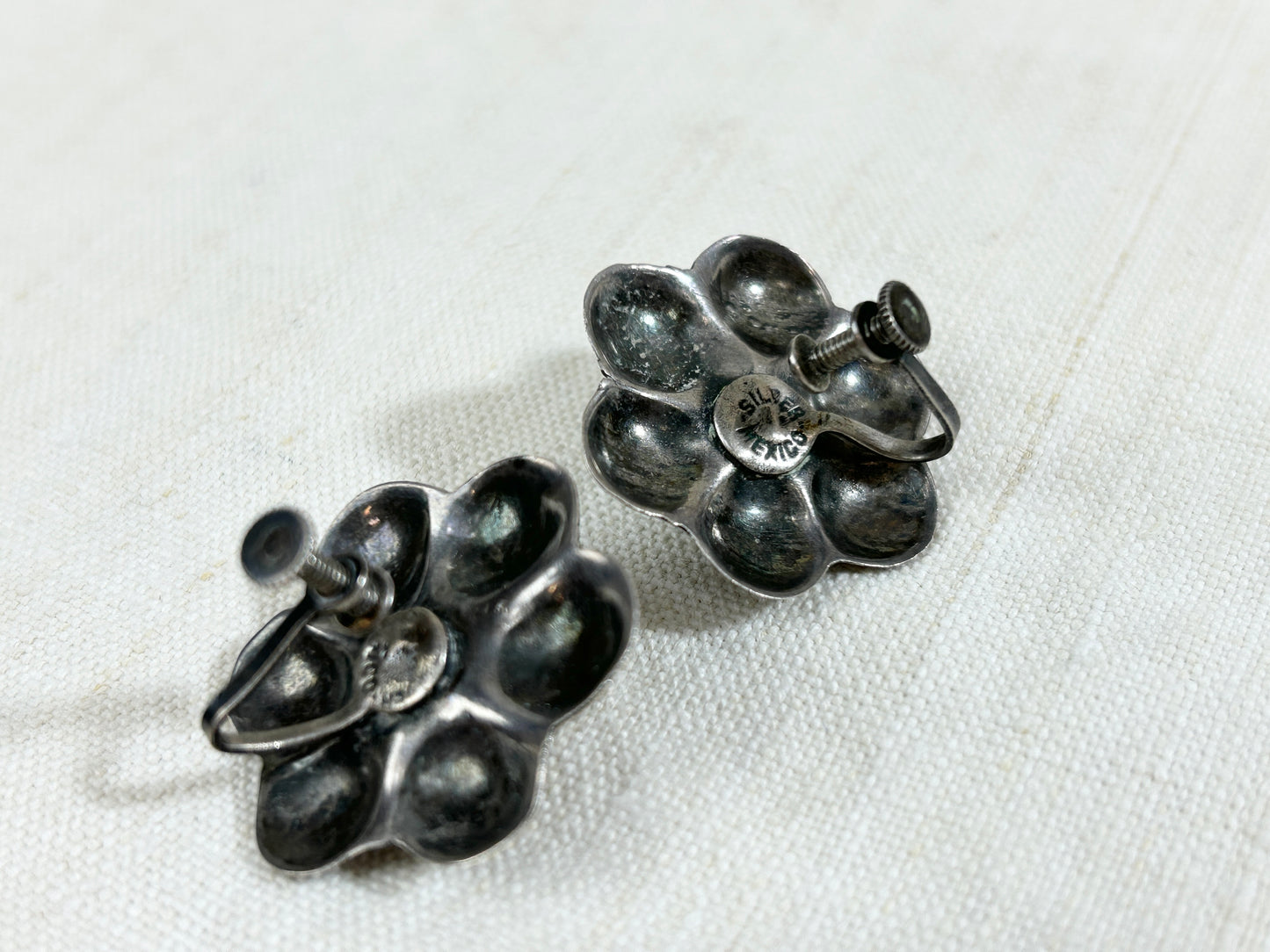 Vintage 925 Silver Earrings MADE IN MEXICO [I30258］