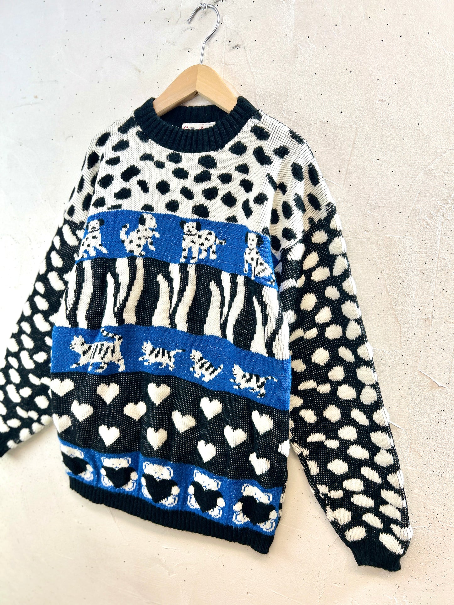 ’80s Vintage Fancy Knit Sweater MADE IN USA［J30668]