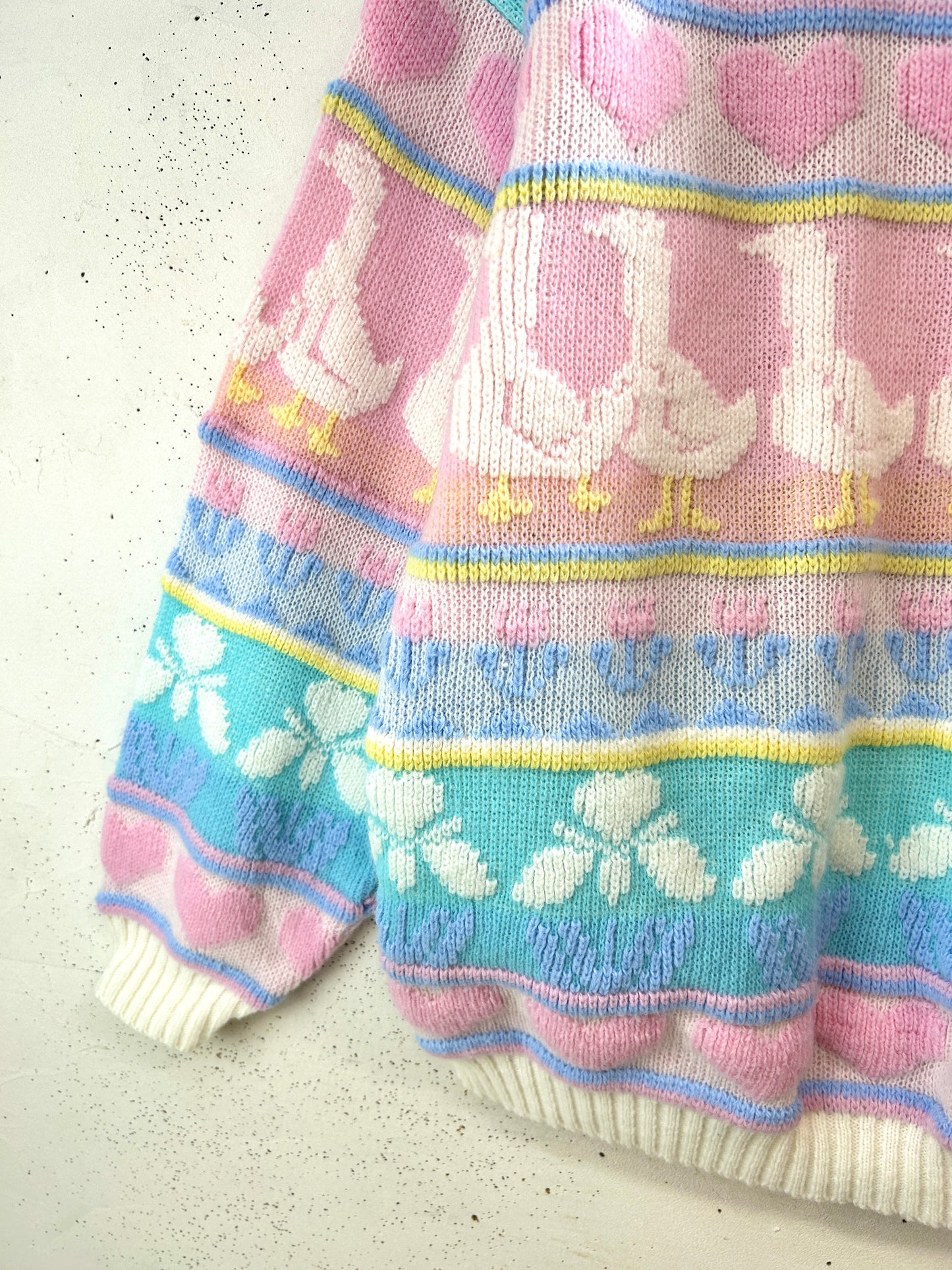 '80sVintage Fancy Knit Sweater MADE IN USA [H33646]