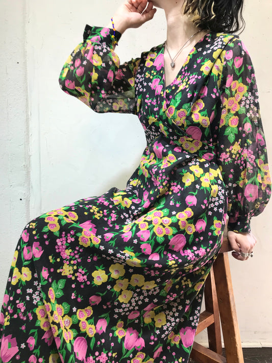 ’70s Flower Dress[G24584]