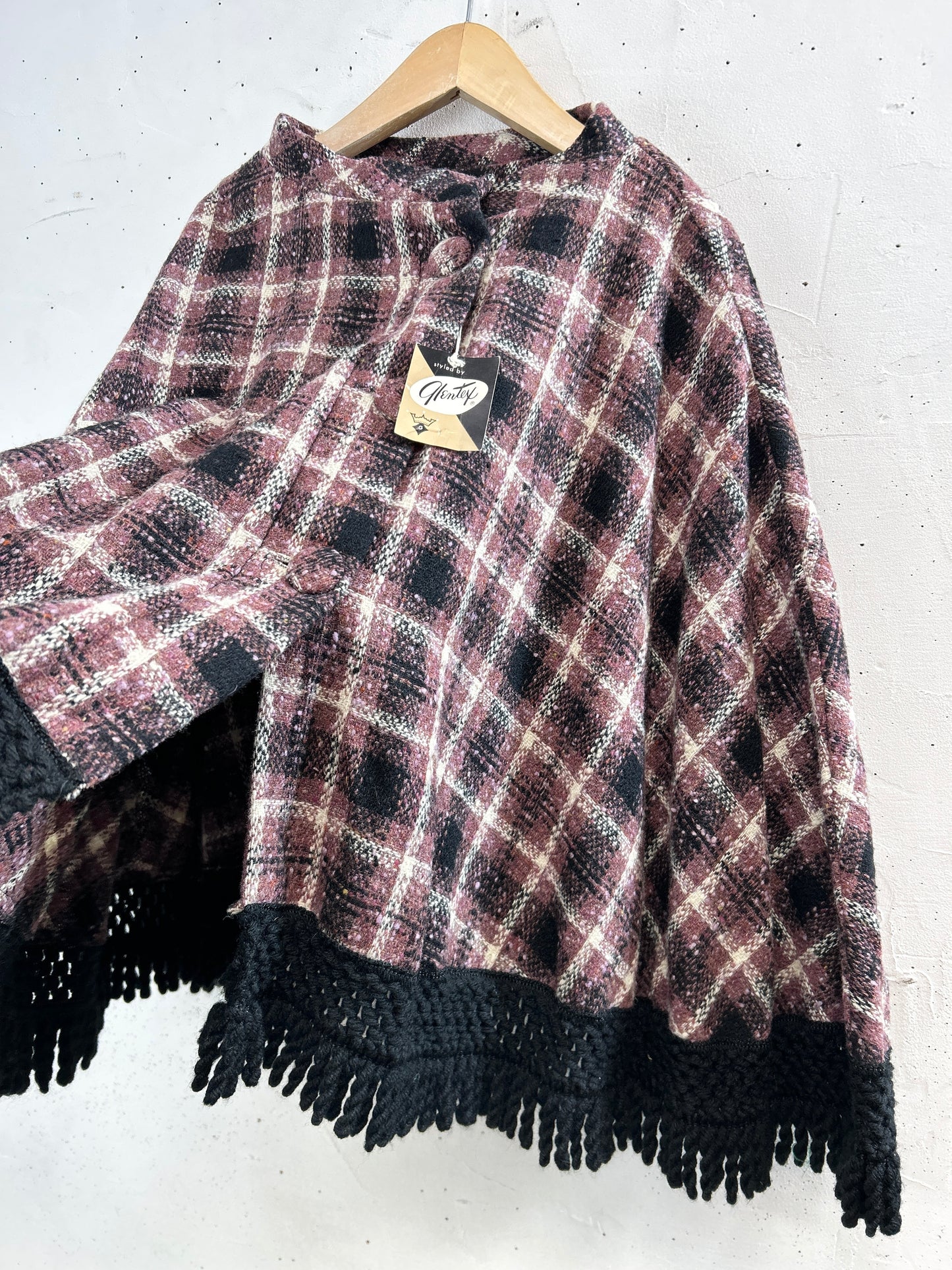Vintage Plaid Poncho  [A31297]