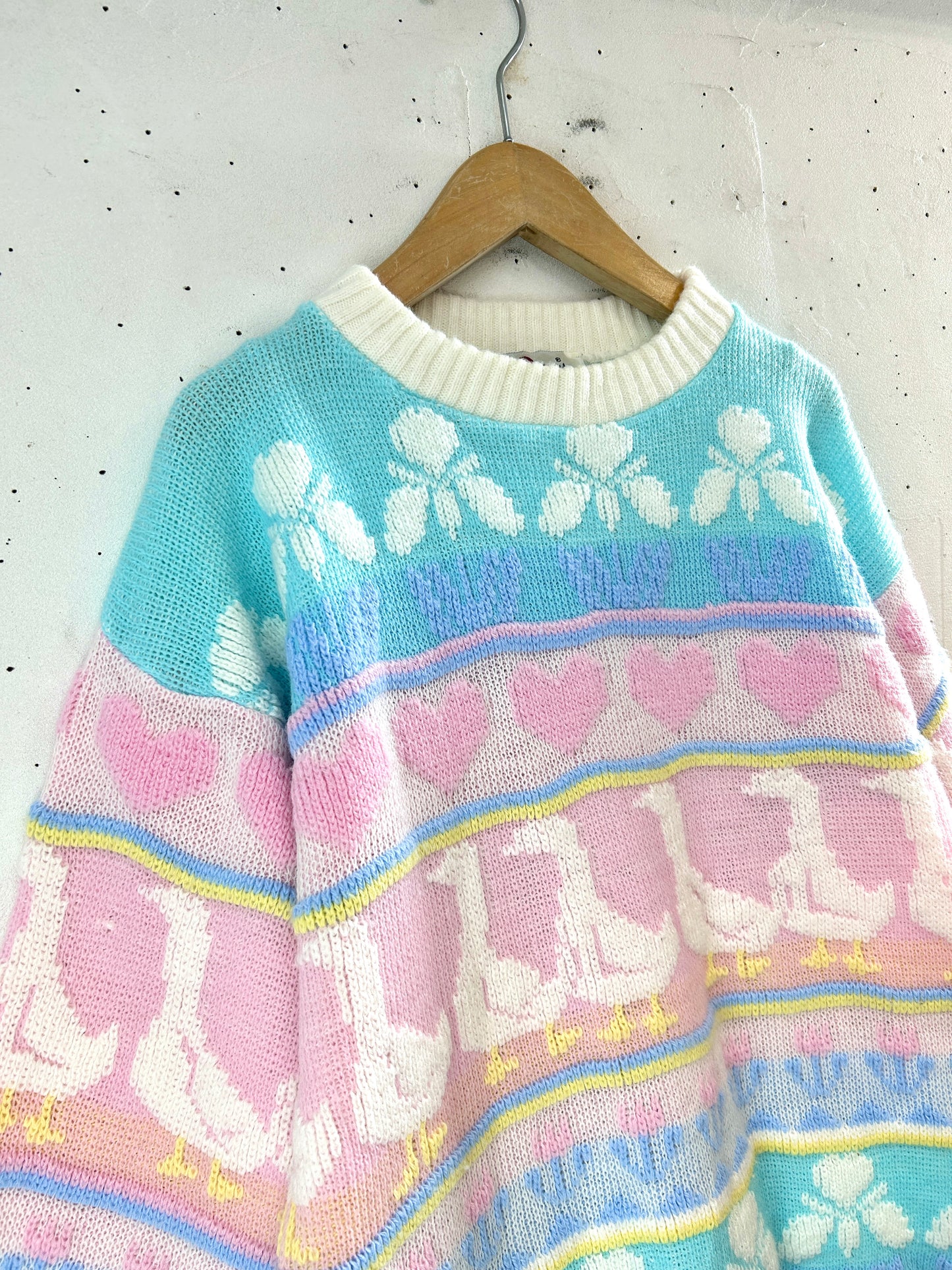 '80sVintage Fancy Knit Sweater MADE IN USA [H33646]