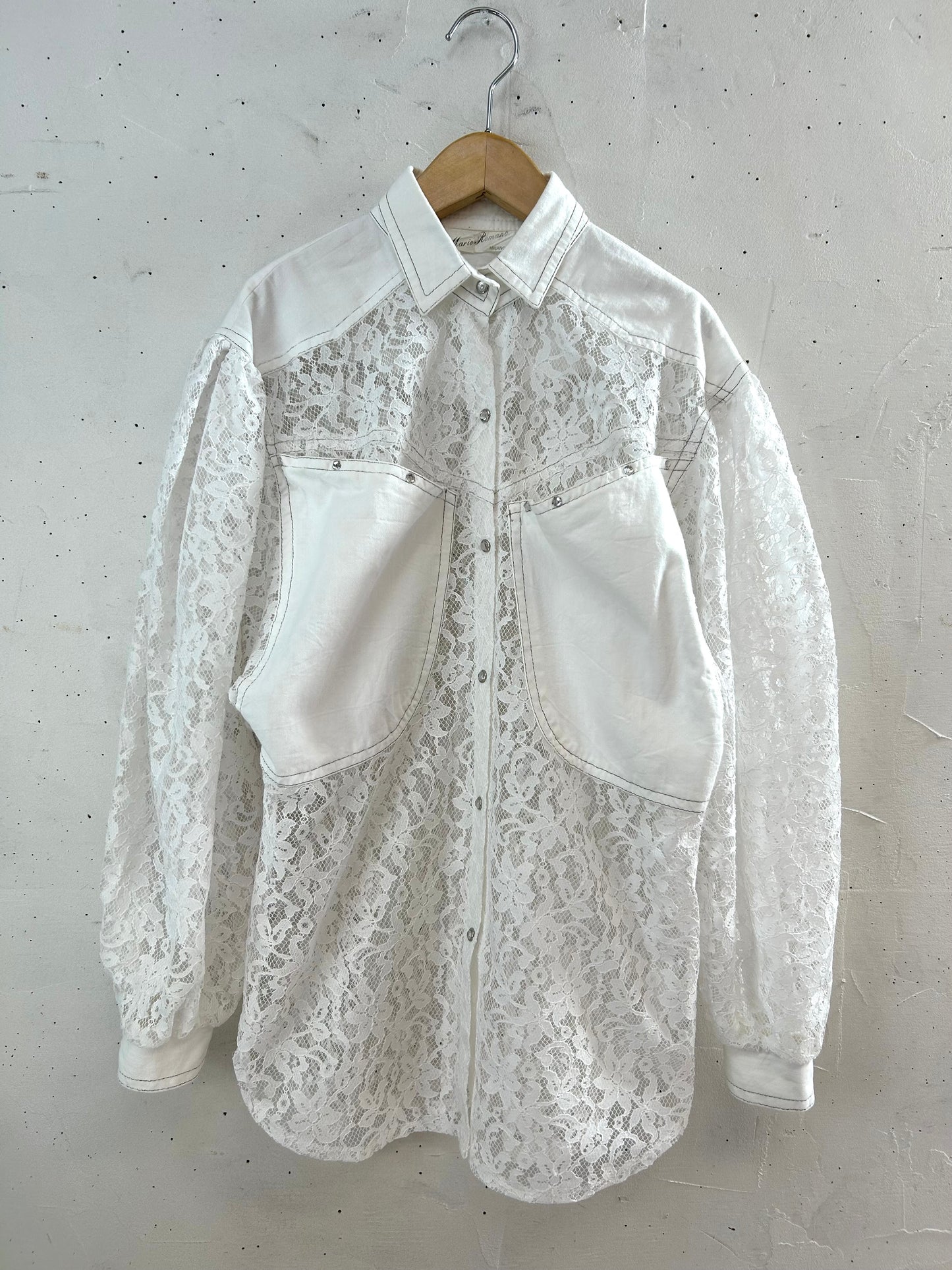 Vintage White Lace Blouse [D29995]