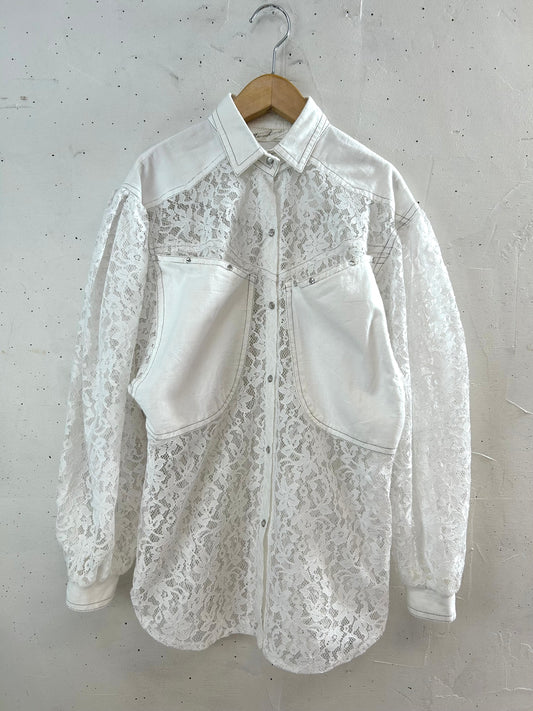 Vintage White Lace Blouse [D29995]