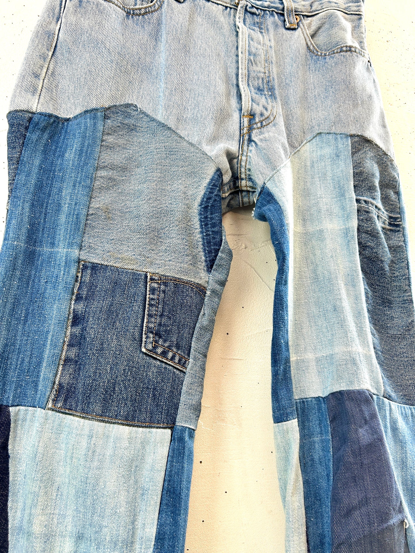 Vintage Crazy Denim Patchwork Pants[F32634]