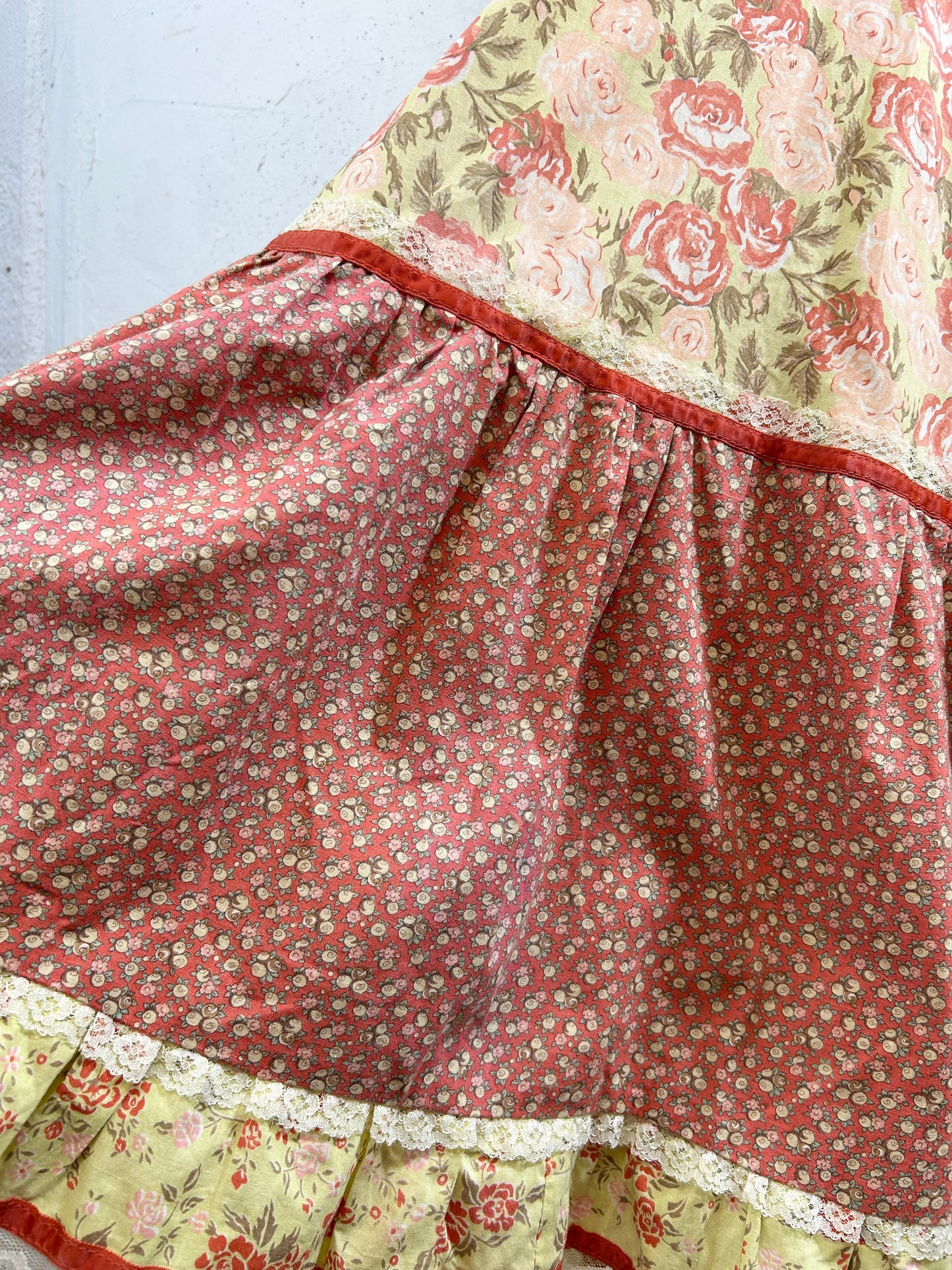 '70s Vintage Dress 〜Homespun〜 [G32910]