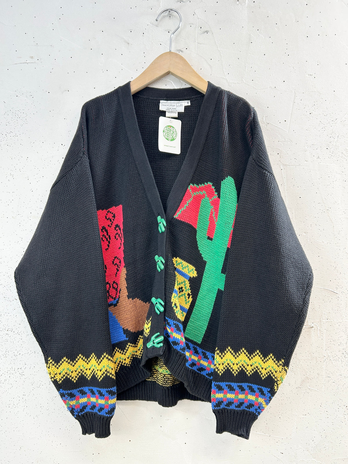 Vintage Cotton Knit Cardigan 〜MADE IN USA〜 [J34215]