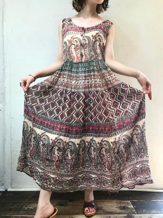 Vintage Indian Cotton Dress [G24604]