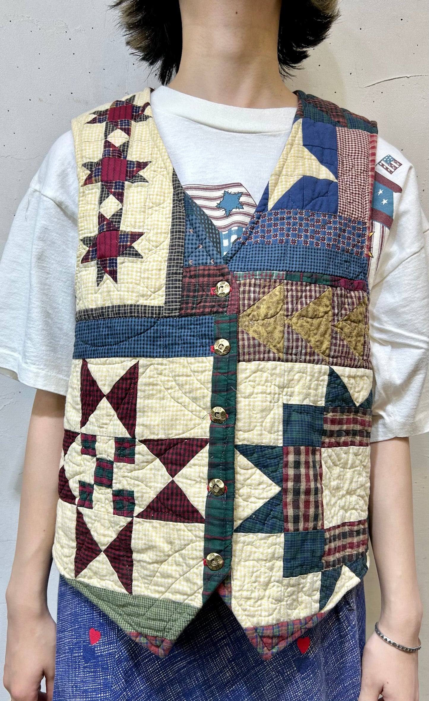 Vintage Patchwork Vest HAND CRAFTED [H24840]