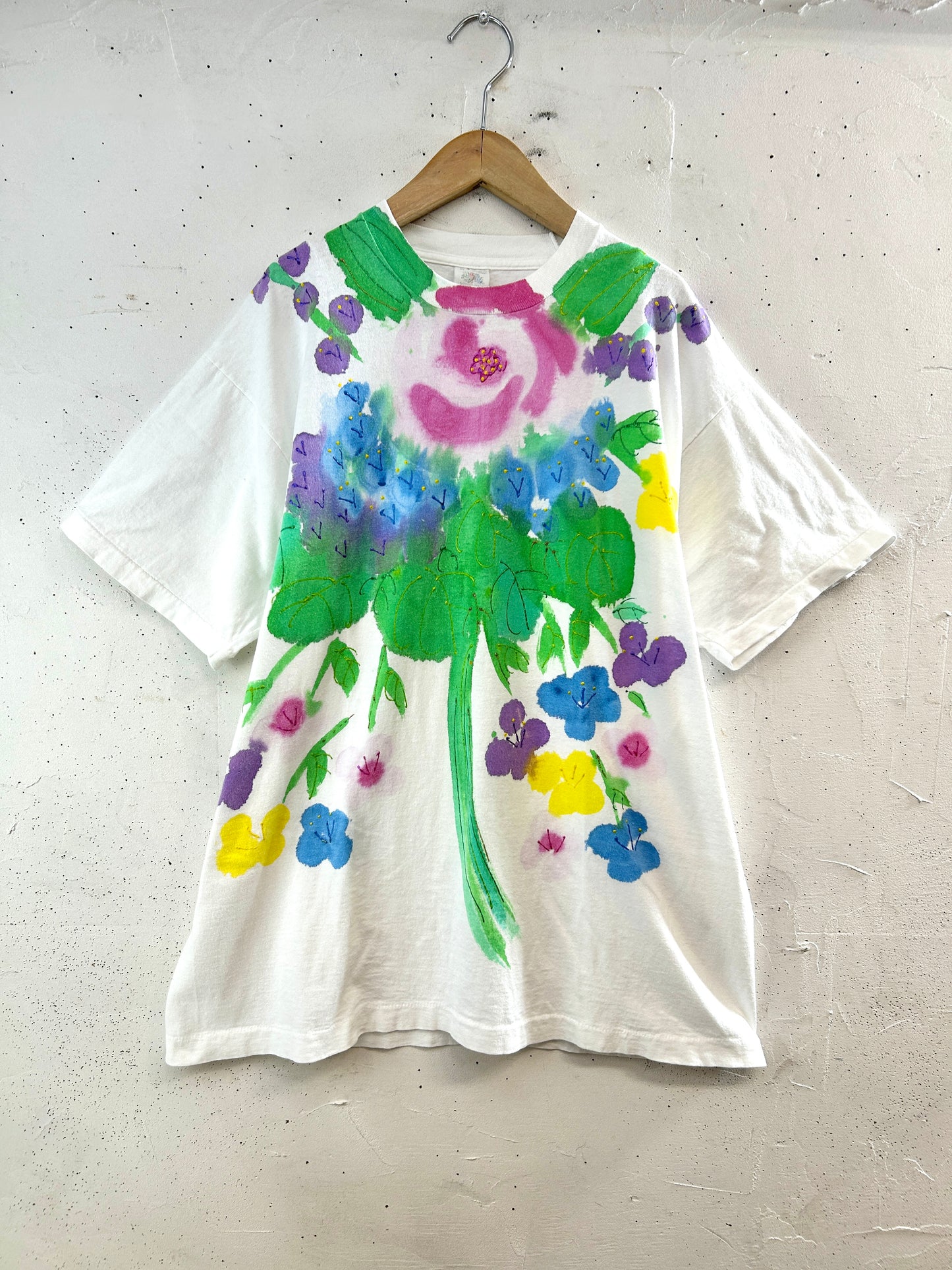 Vintage Hand Painted T-Shirt 〜 FRUIT OF THE LOOM 〜 MADE IN USA [G32921]