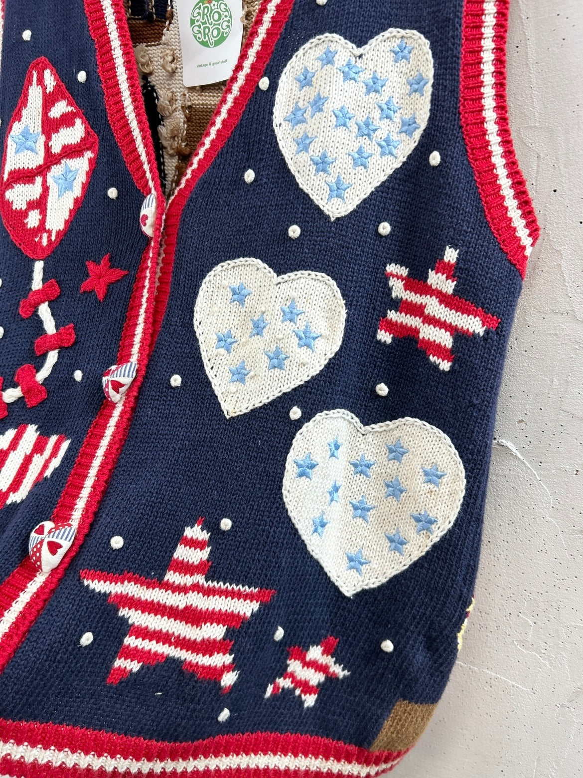 Vintage Cotton Knit Vest [D32152]