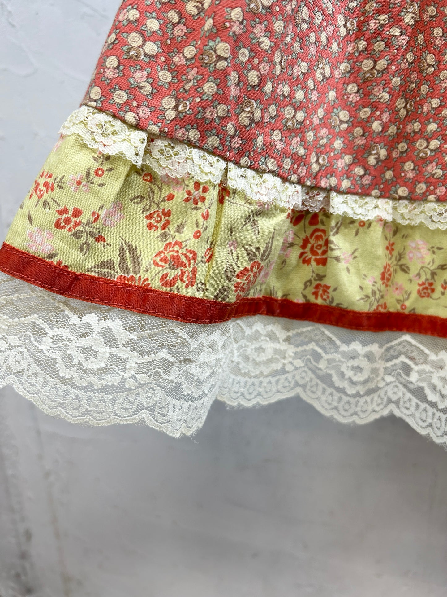 '70s Vintage Dress 〜Homespun〜 [G32910]