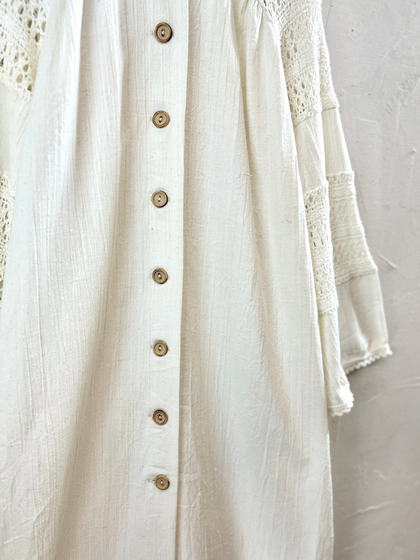 '70s Vintage White Dress 〜Via!〜 MADE IN USA [I30362]