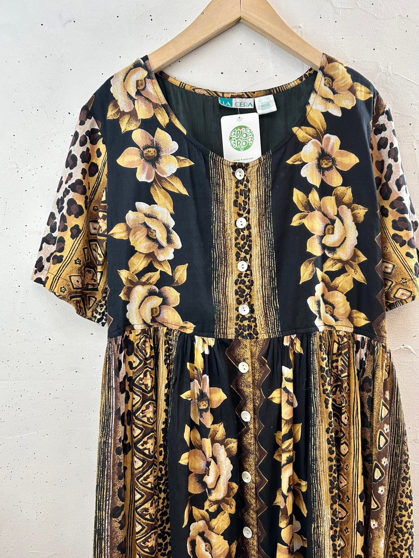 Vintage Indian Cotton Dress 〜LA CERA〜[G30759]