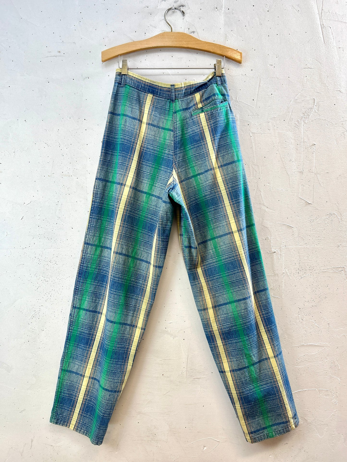 Vintage Plaid Denim Pants [J30559]