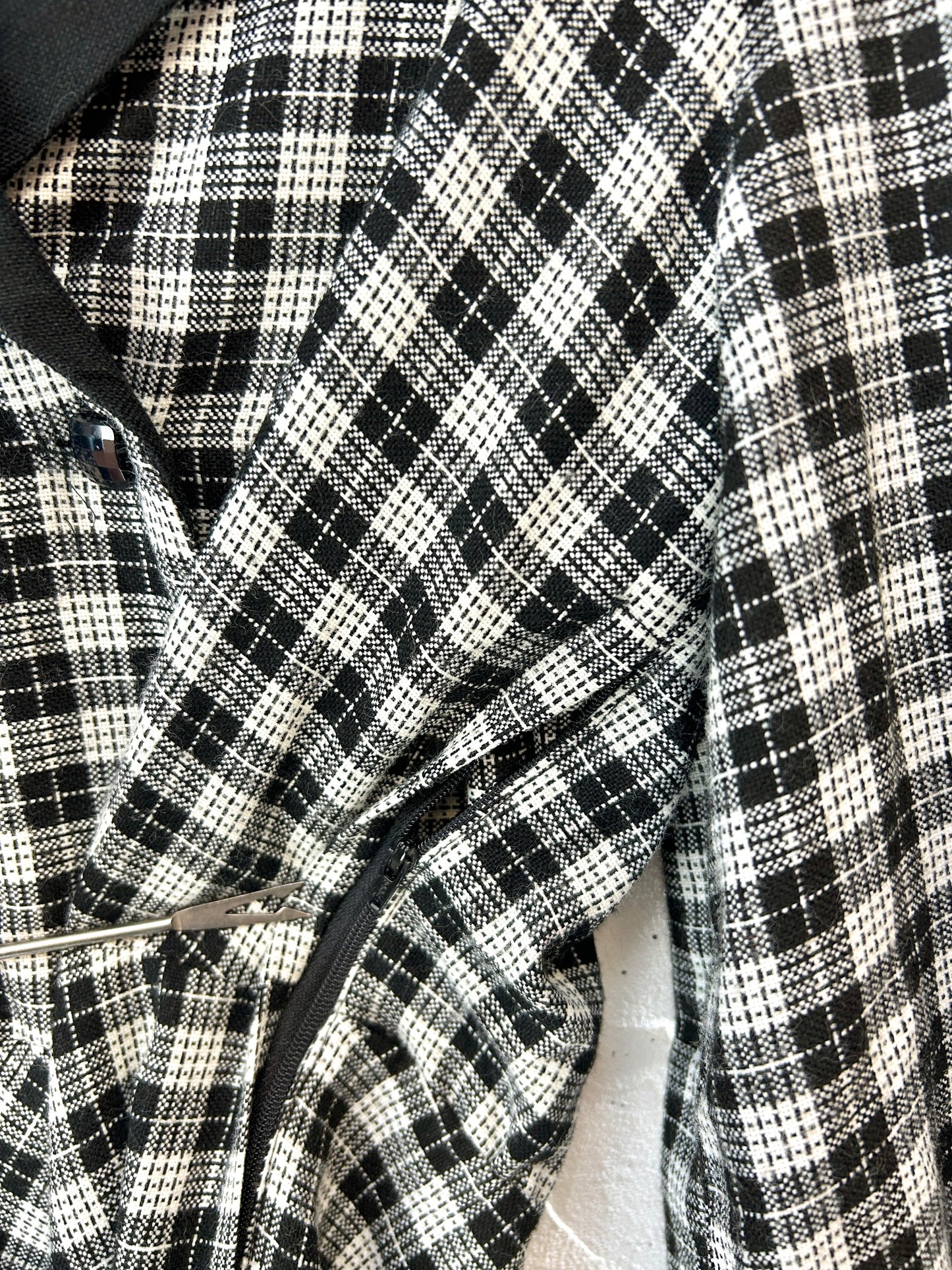 Vintage Plaid Dress MADE IN ENGLAND [J30651]