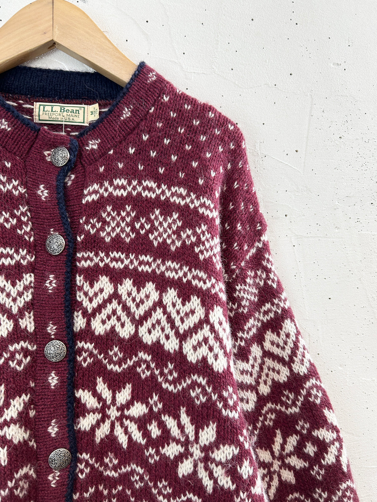 Vintage Nordic Knit Cardigan MADE IN USA 〜L.L.Bean〜 [I34015]