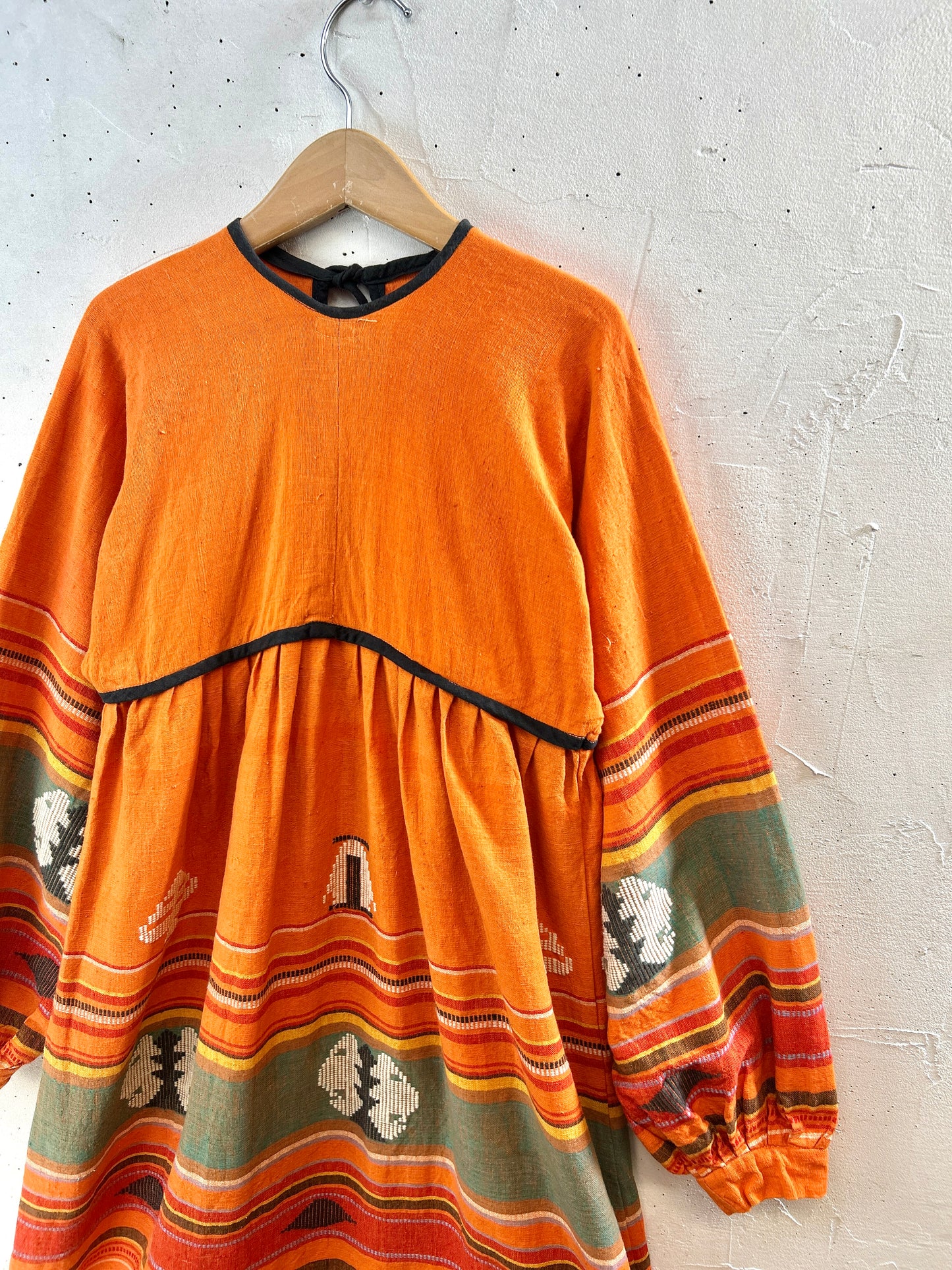 '70s Vintage Indian Cotton Dress MADE IN INDIA [H30978]