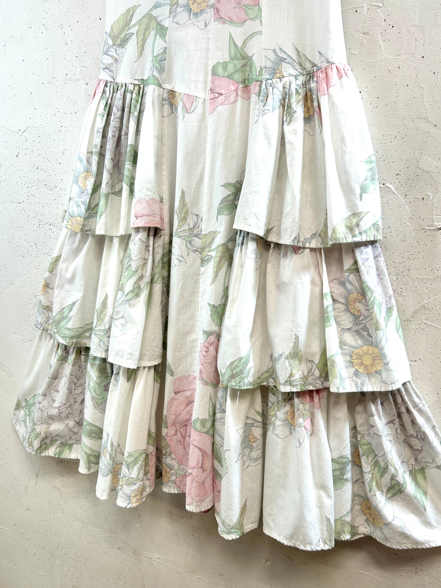 Vintage White Dress MADE IN USA [D32162]