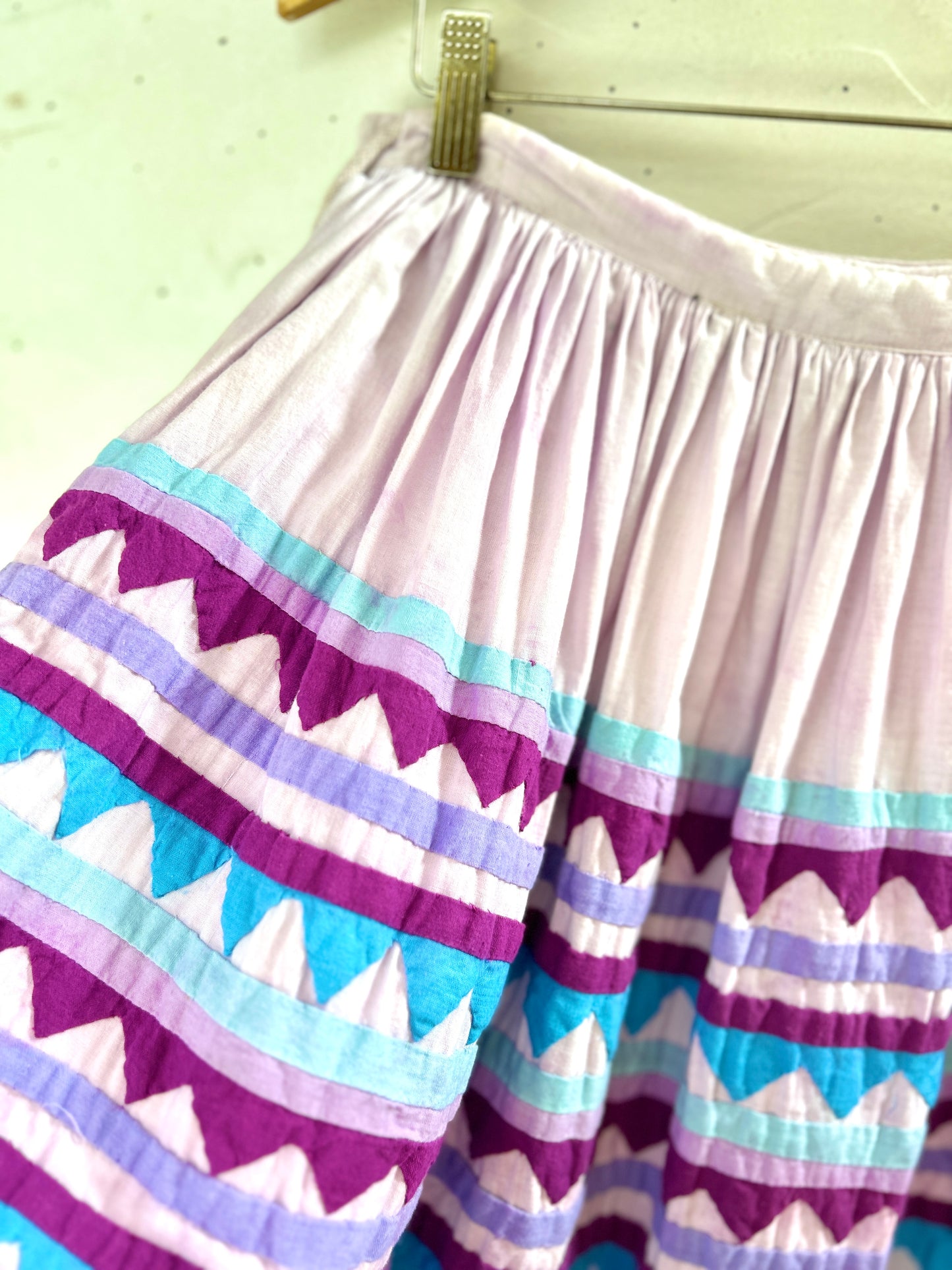 Vintage Cotton Patchwork Skirt MADE IN INDIA [H30813]
