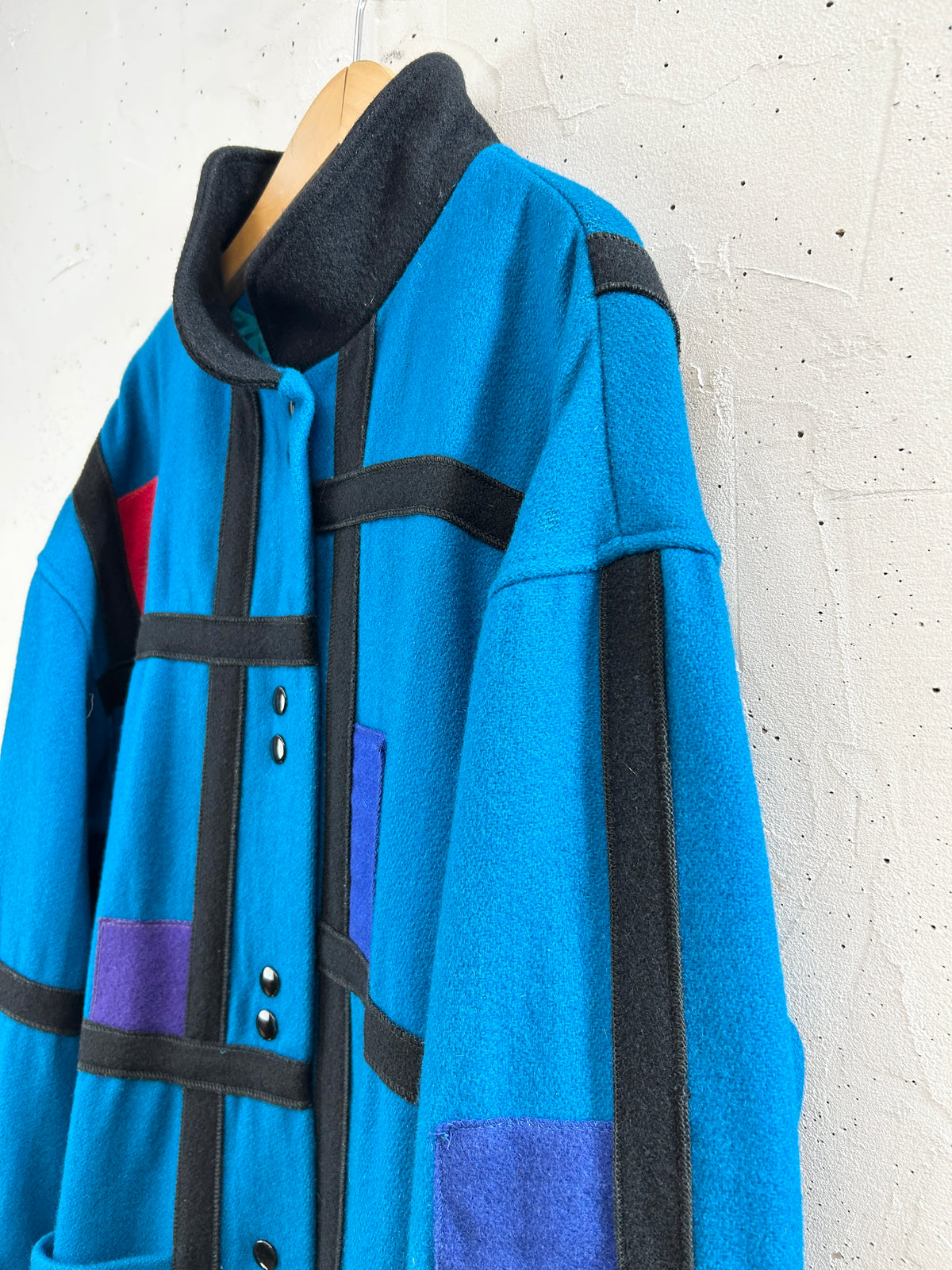 Vintage wool Mondrian Coat [J34123]