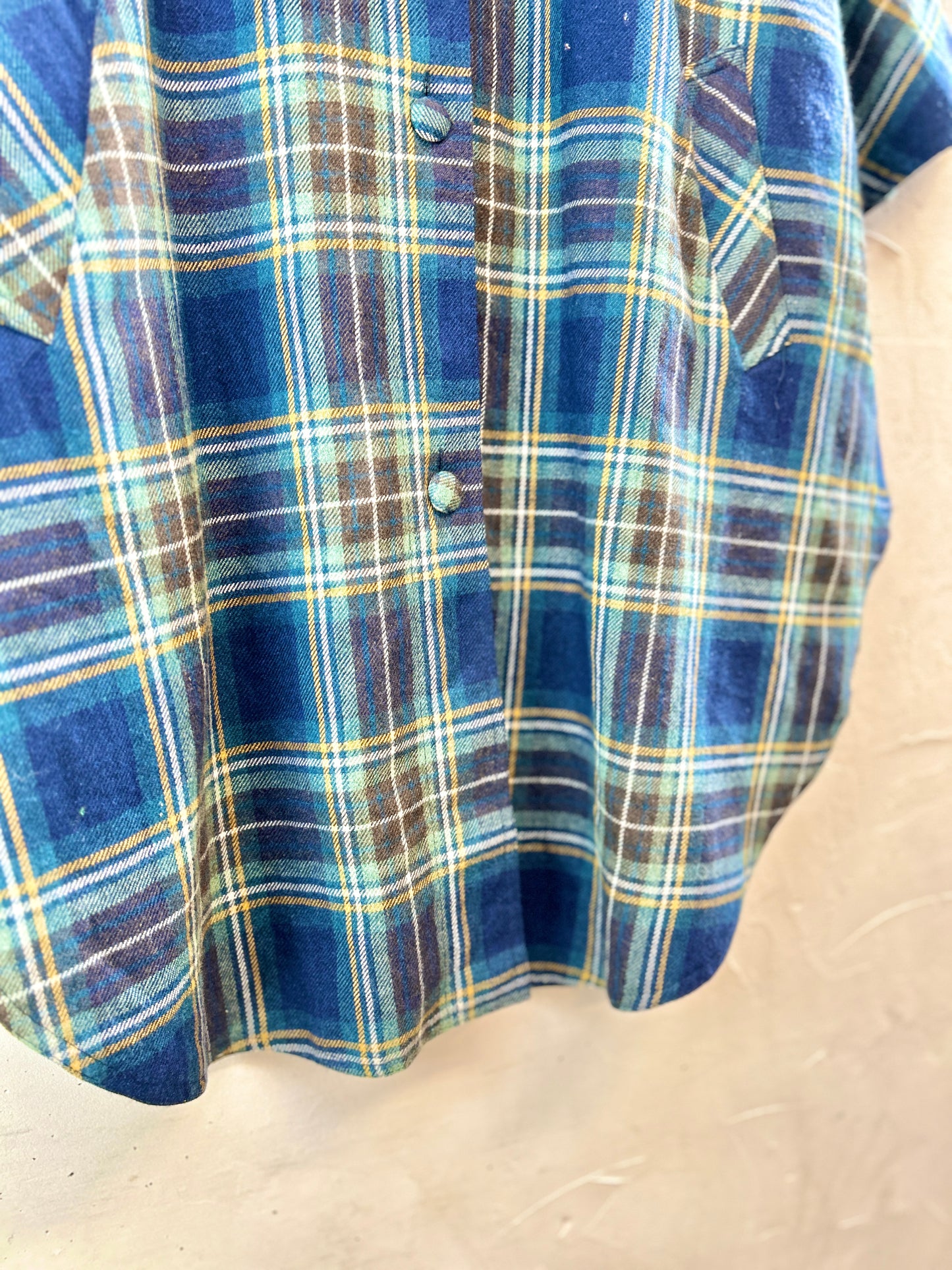Vintage plaid Poncho  [K30804]