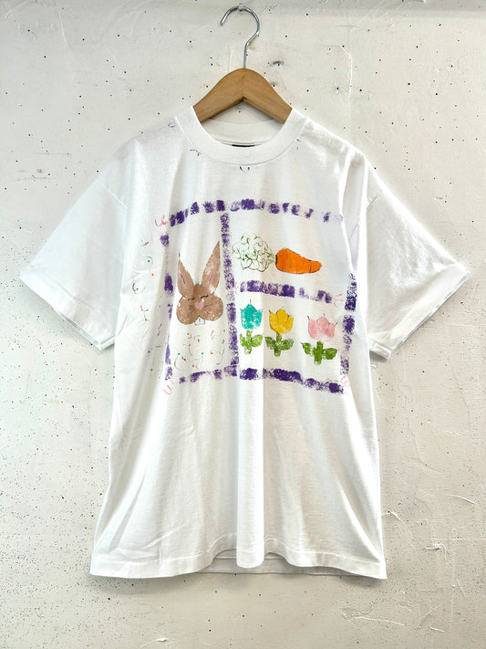 Vintage Hand Painted T-Shirt 〜BEST FRUIT OF THE LOOM 〜 MADE IN USA [E32439]