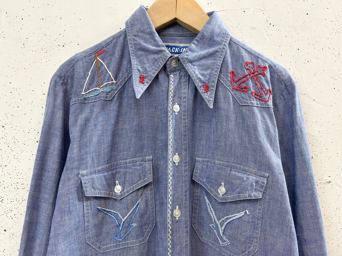 '70sVintage Chambray Shirt[I33801]