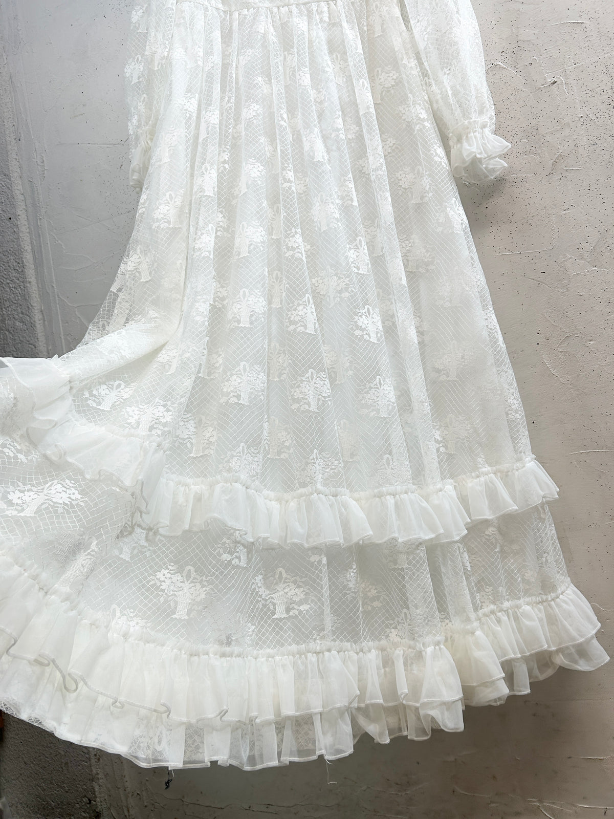 Vintage White Lace Dress [I33820]