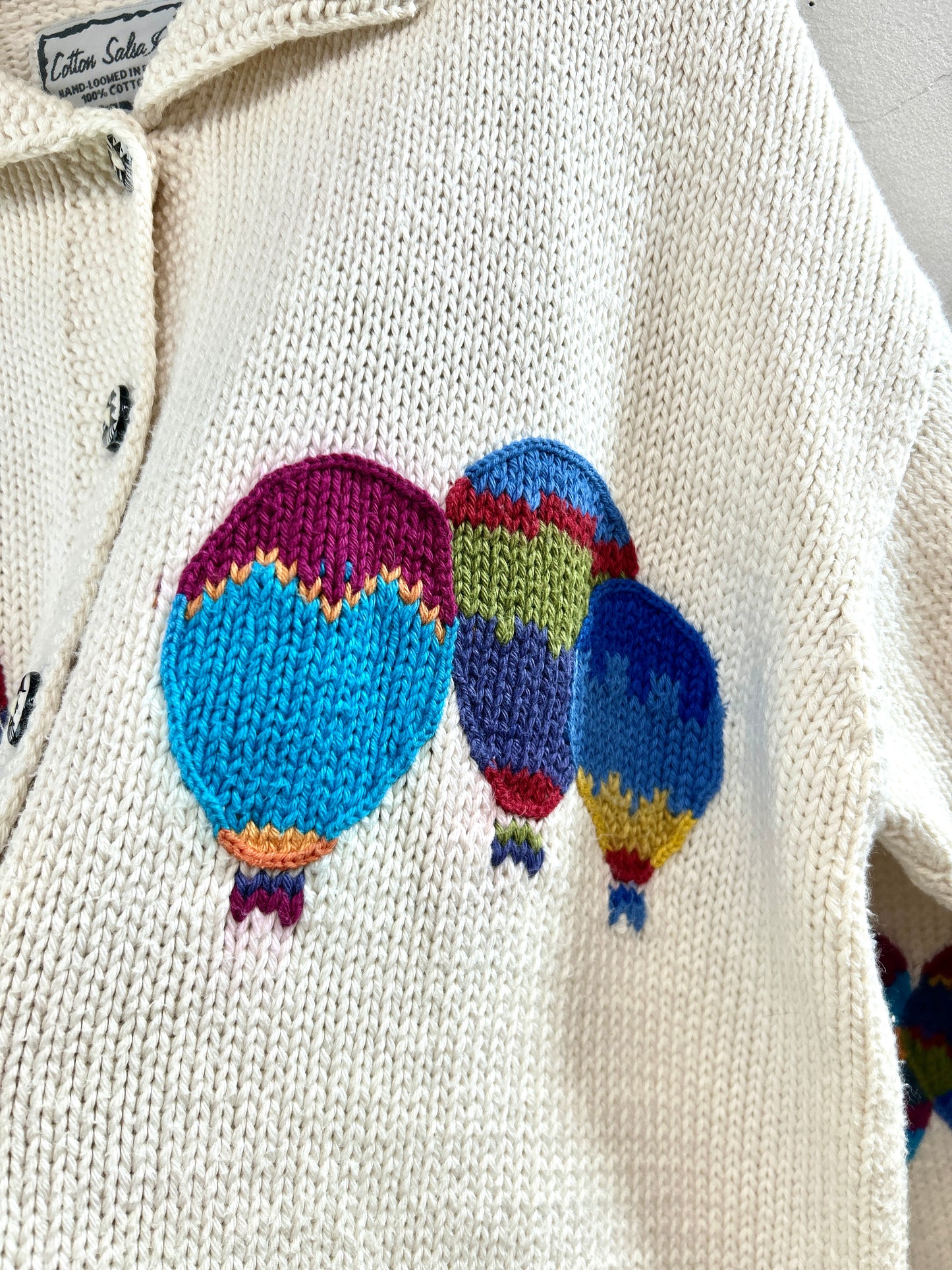 Vintage Knit Cardigan HAND MADE IN PERU [B31561]