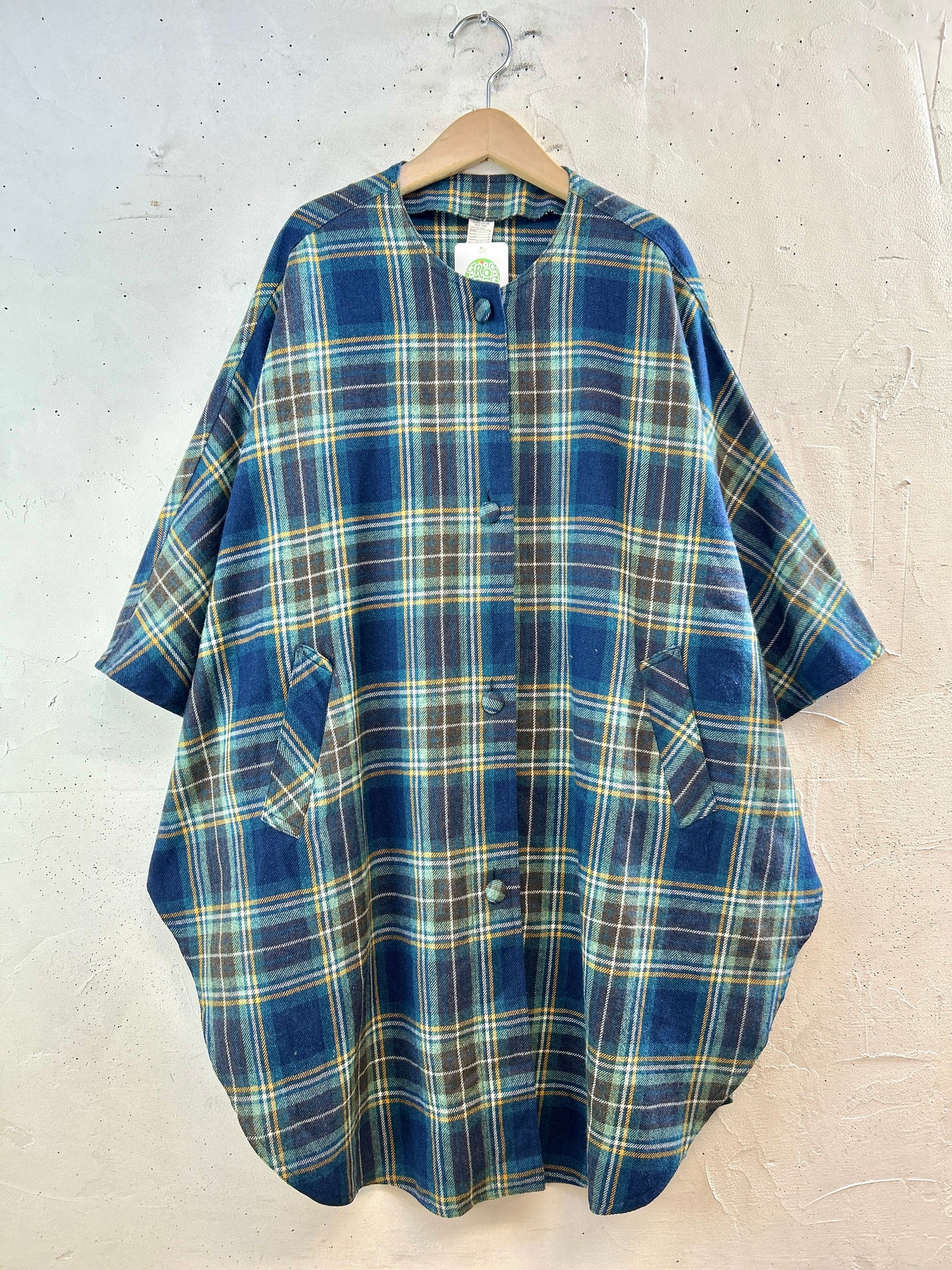 Vintage plaid Poncho  [K30804]