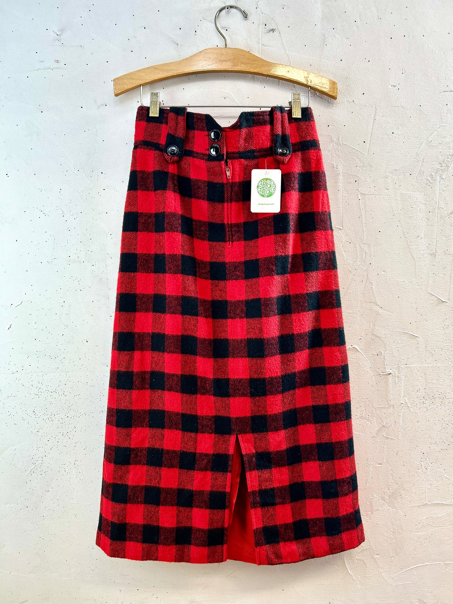 Vintage Plaid Skirt  MADE IN TURKEY  [K30835]