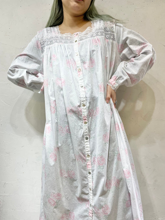 Vintage Cotton Night Gown 〜EILEEN WEST〜 [A26008]