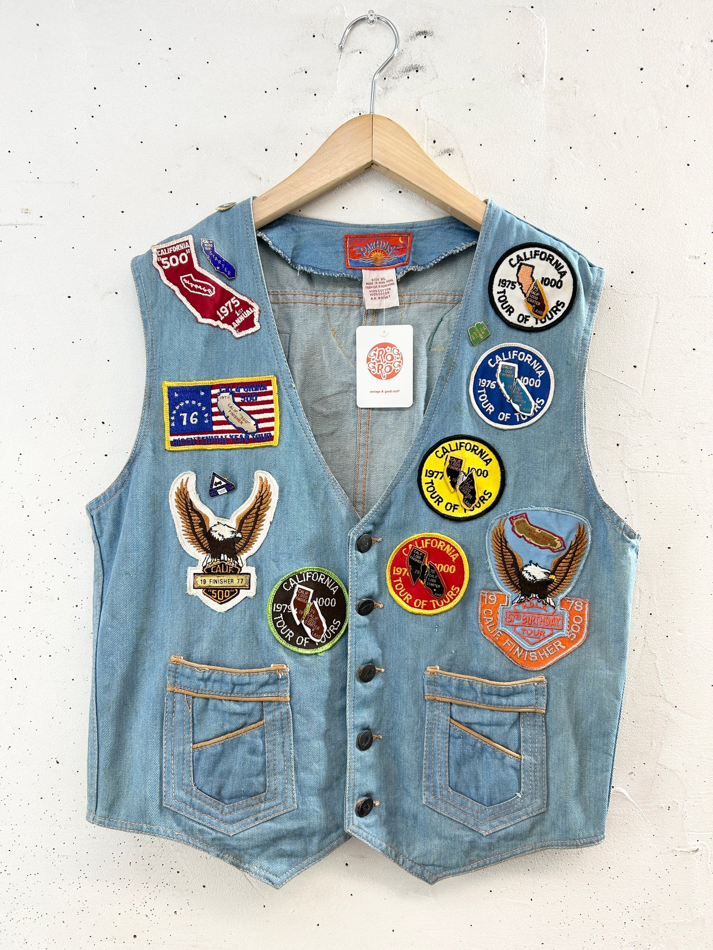 '70s Vintage Patch Vest [K30781]