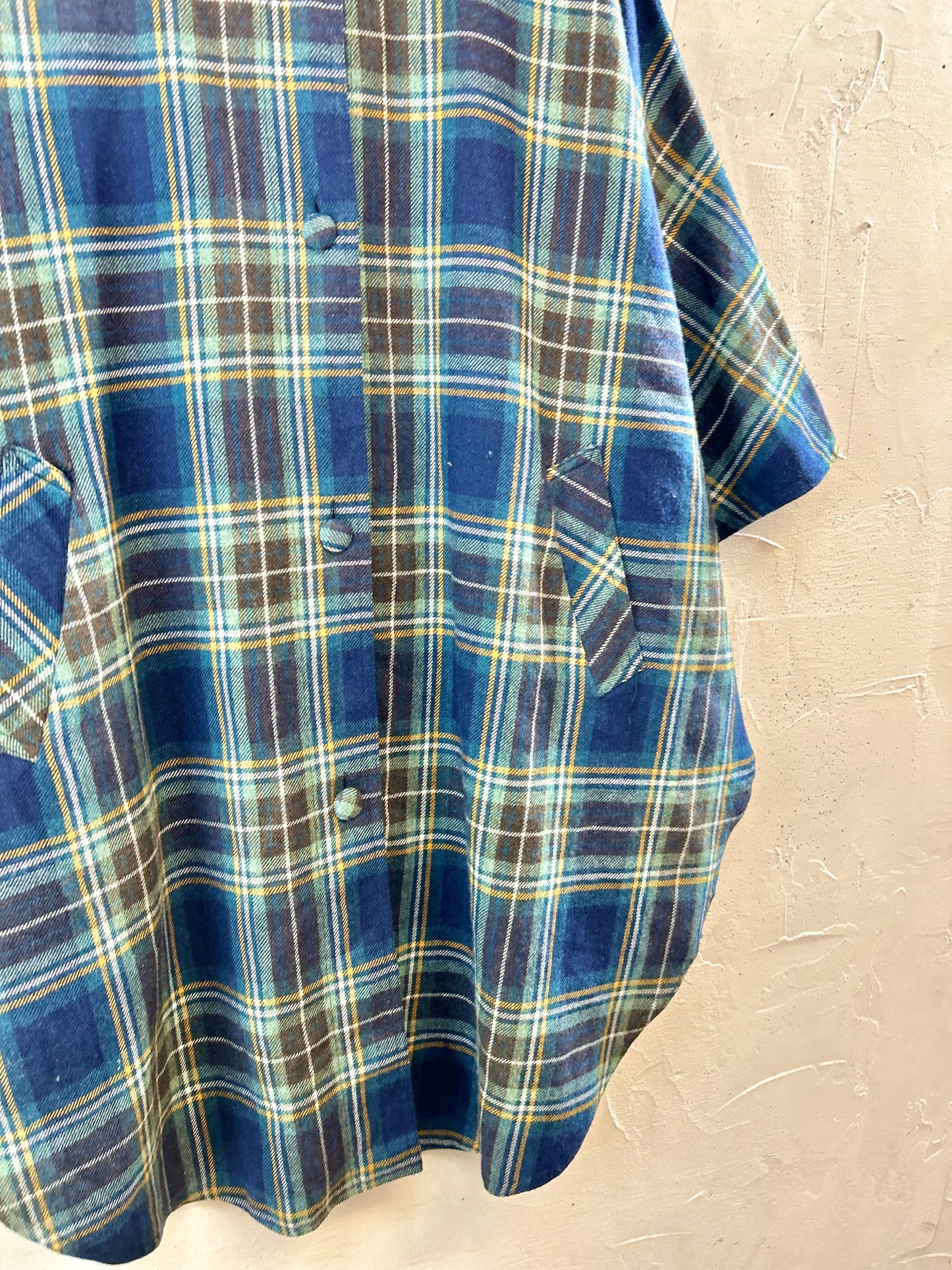 Vintage plaid Poncho  [K30804]