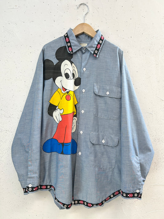 '70s Vintage Chambray Shirt 〜Mickey BIG MAC〜 [I33934]