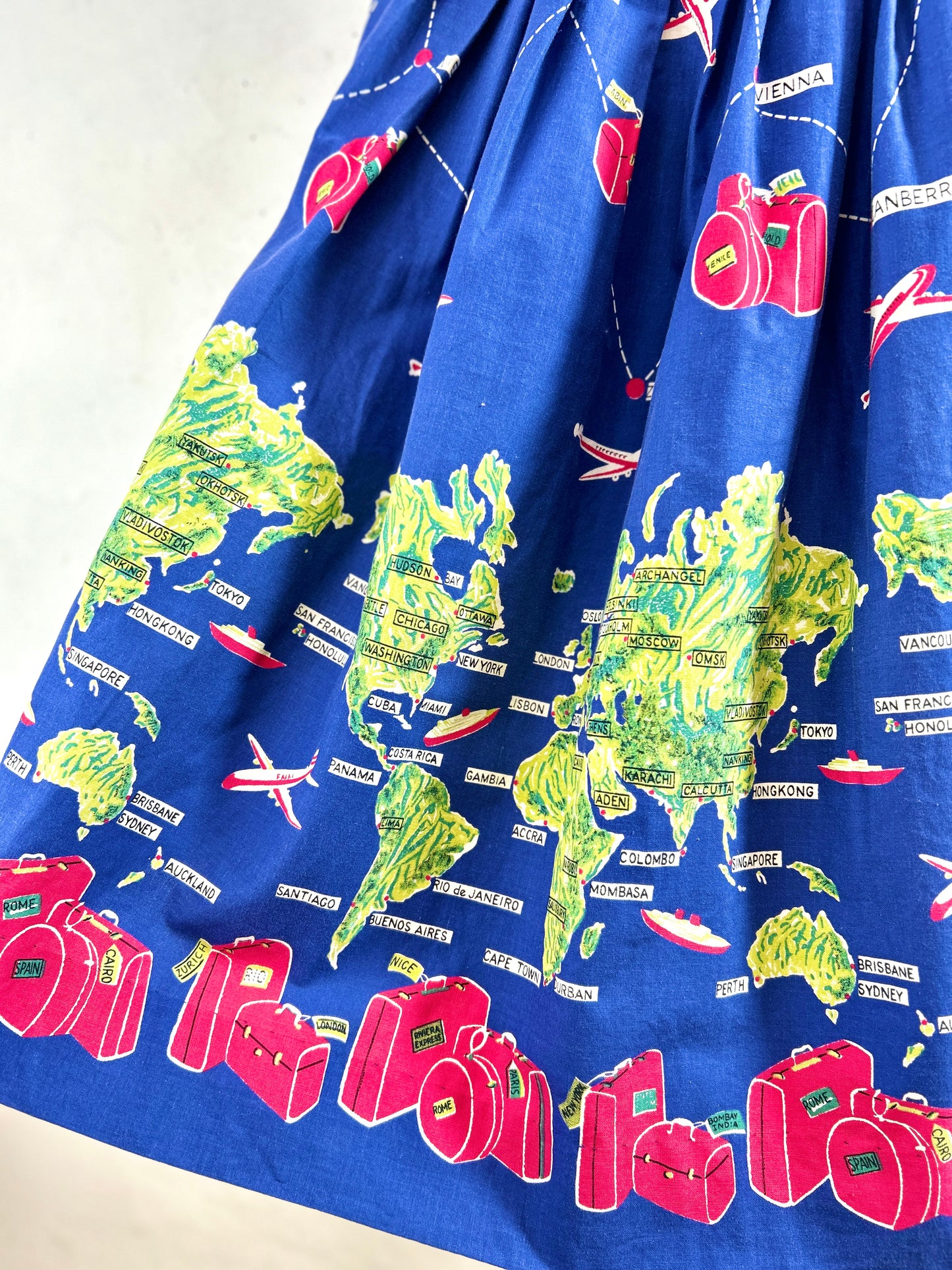 '70s Vintage End Pattern Skirt [I30178]