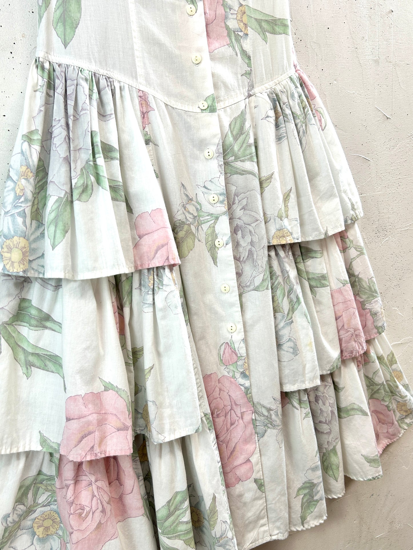 Vintage White Dress MADE IN USA [D32162]
