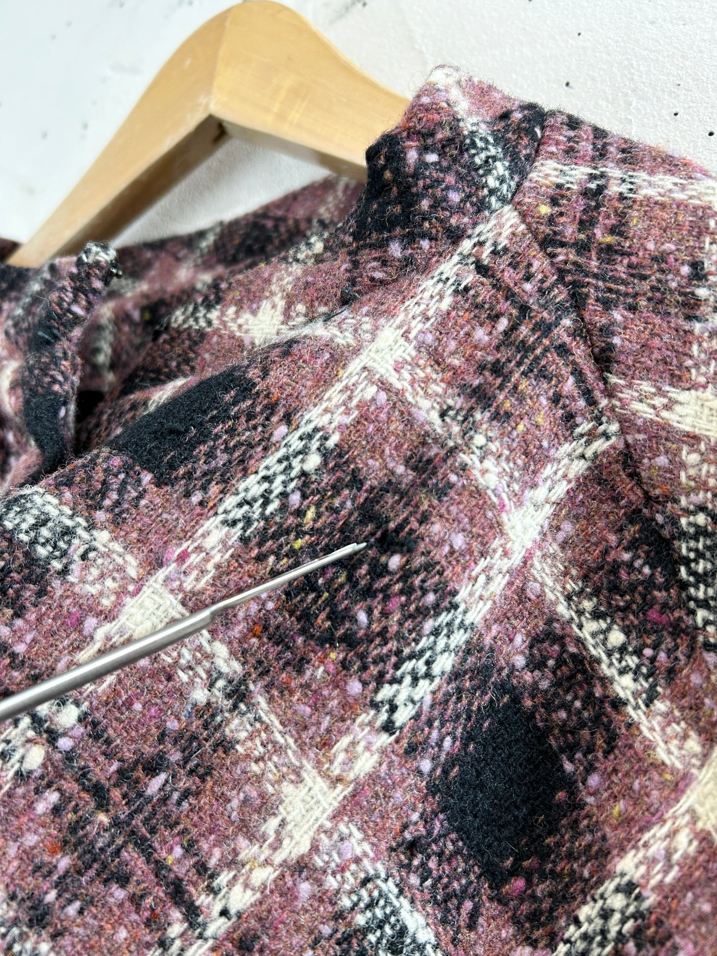 Vintage Plaid Poncho  [A31297]