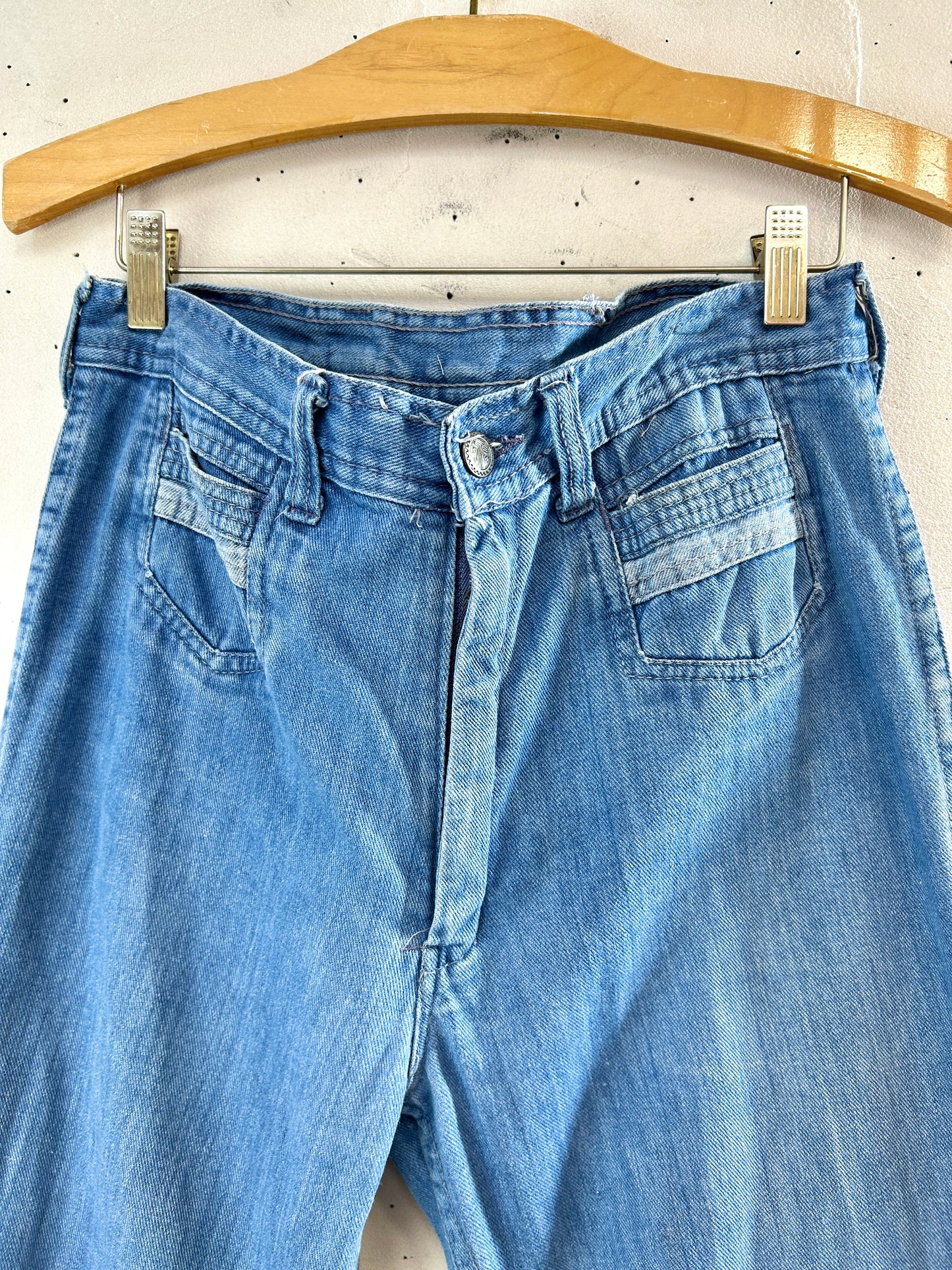 ’70s Vintage Denim Baggy Pants  [H33635]