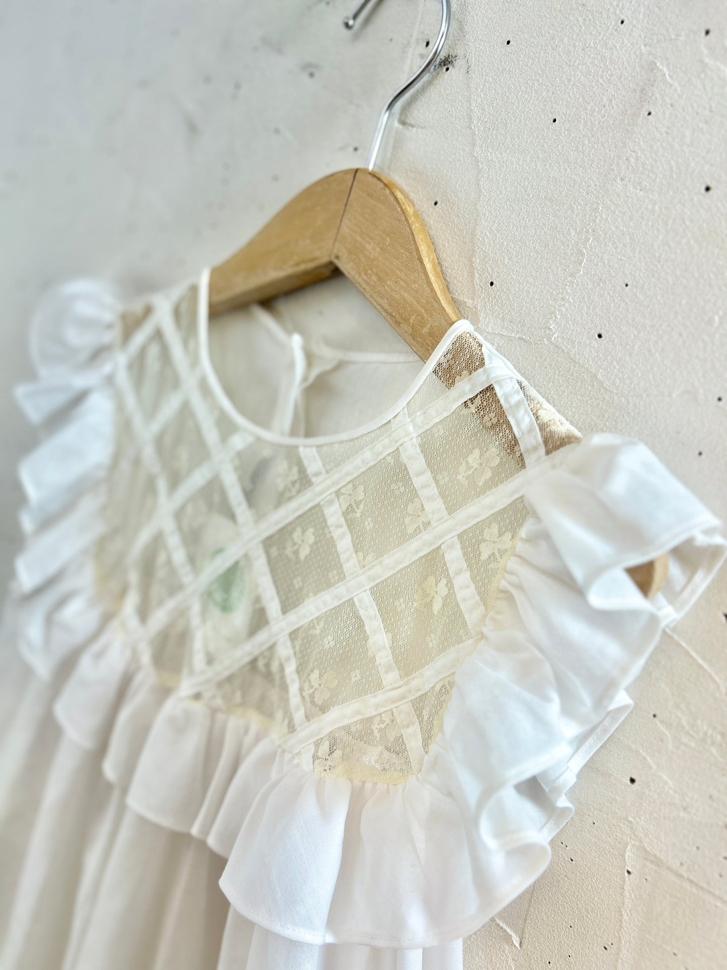 Vintage White Lace Dress union made [H30780]