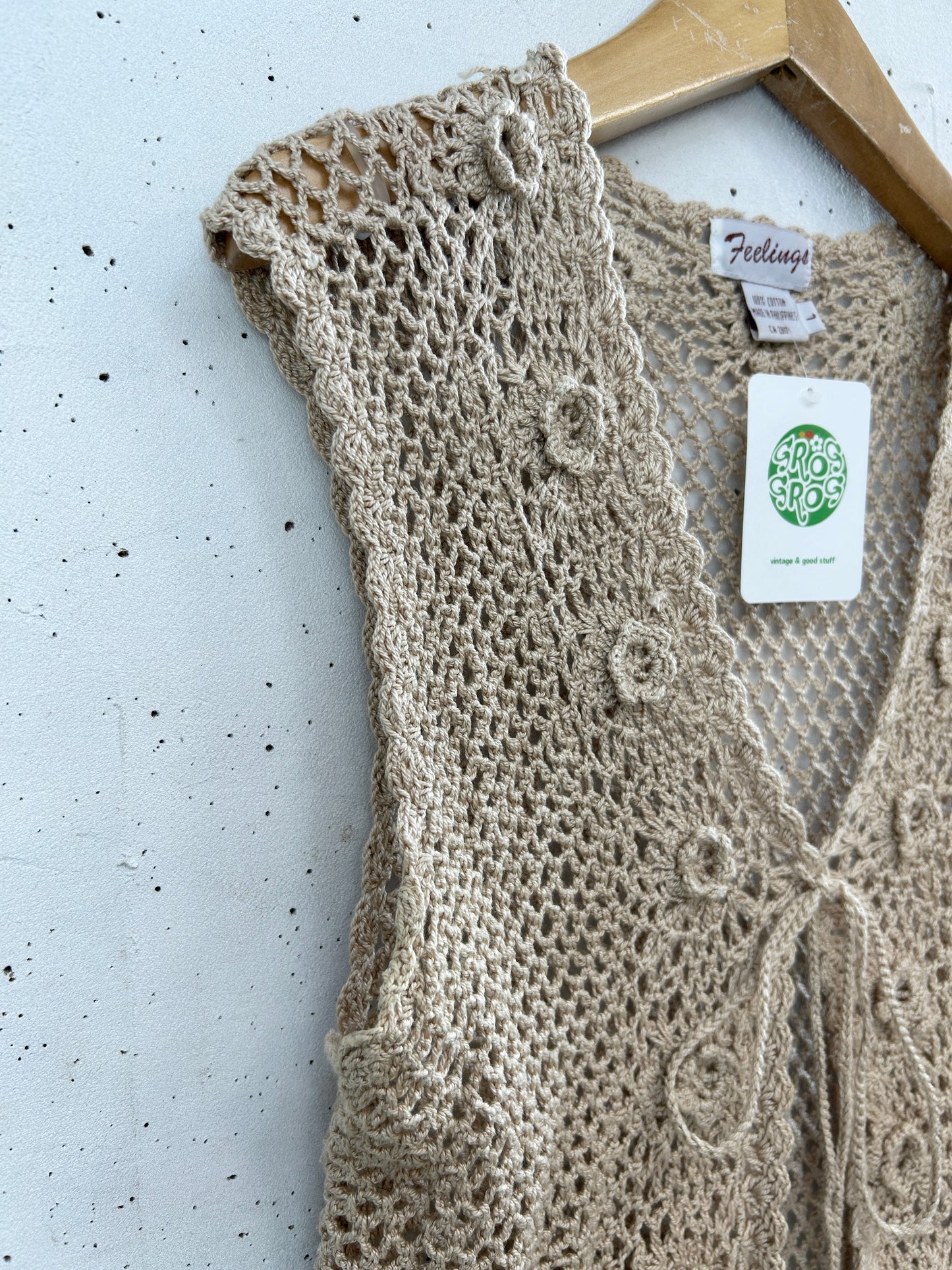 Vintage Crochet Vest [H33489]