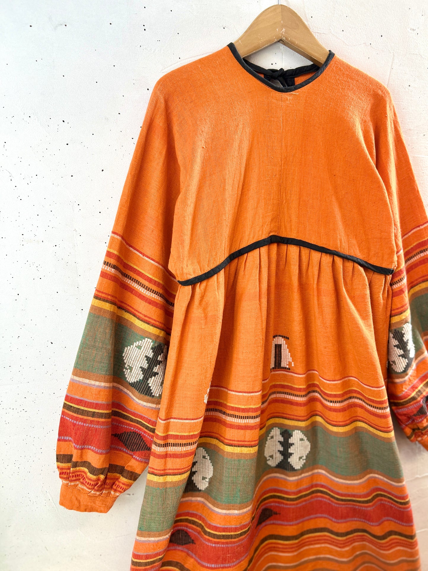'70s Vintage Indian Cotton Dress MADE IN INDIA [H30978]