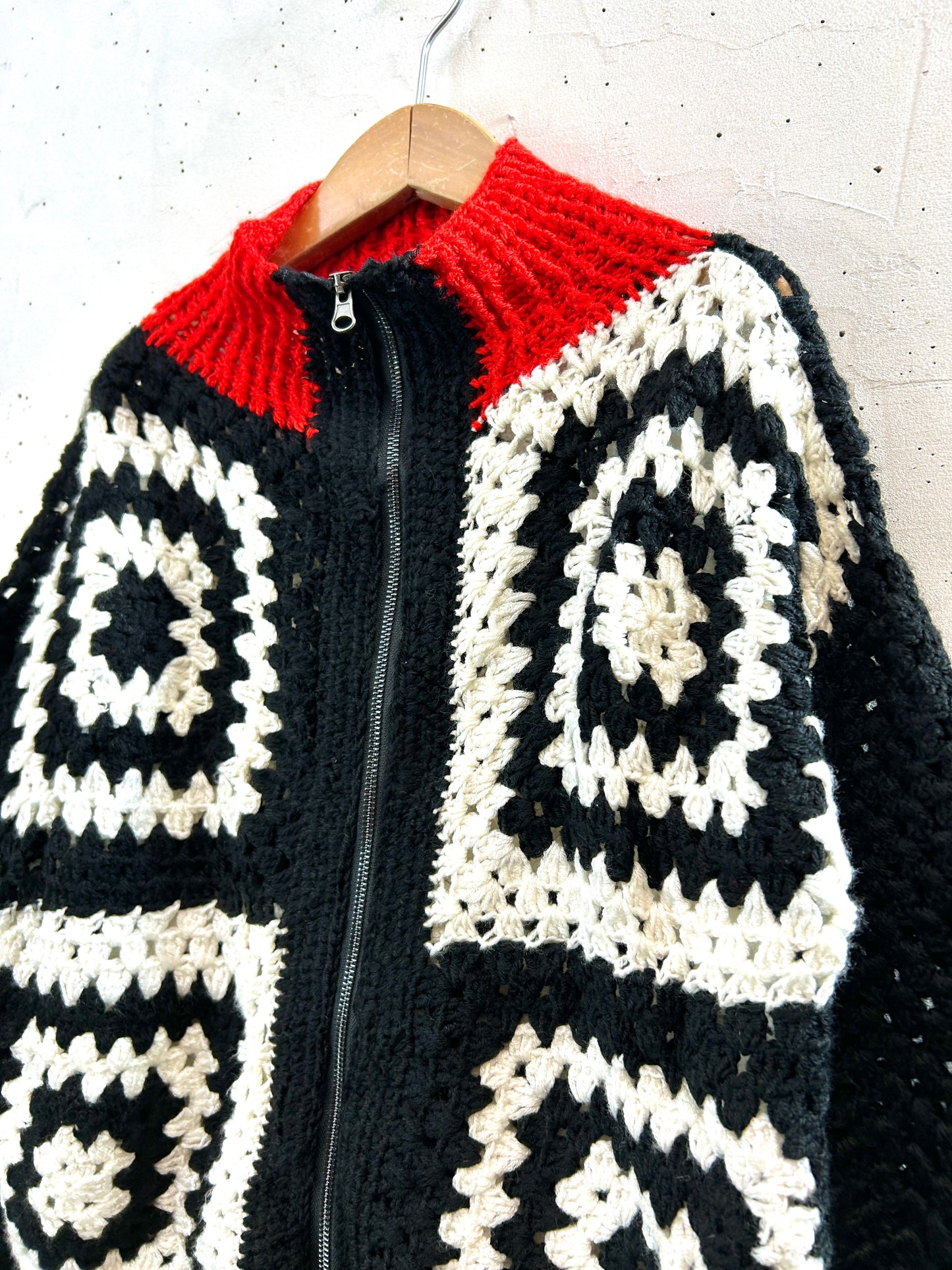 Vintage Granny Square Knit Cardigan [K80883]