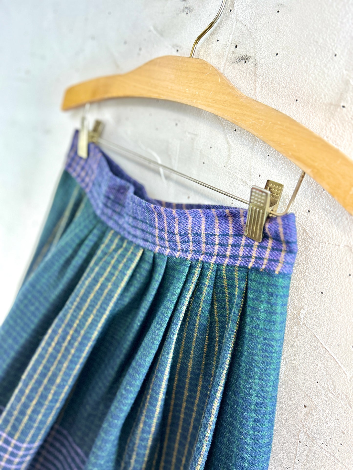 Vintage Plaid Skirt  MADE IN USA  [K30916]