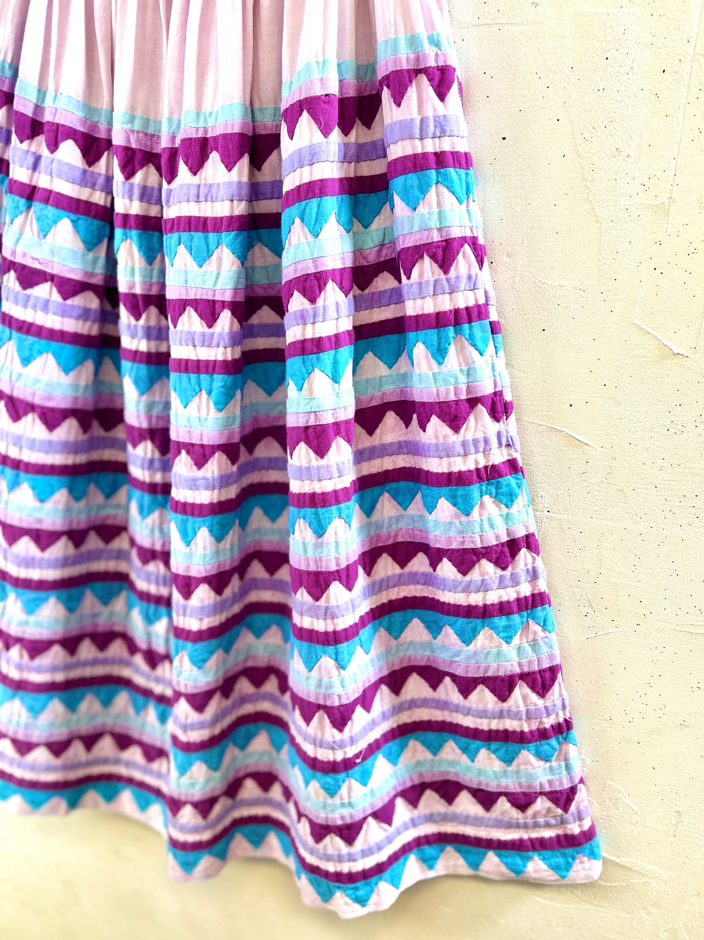 Vintage Cotton Patchwork Skirt MADE IN INDIA [H30813]