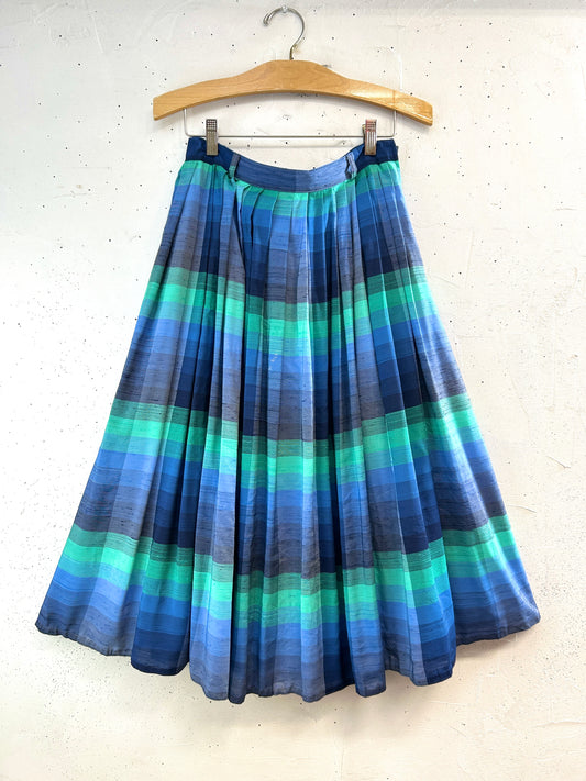 Vintage Plaid Skirt  Made in W.Garmany   [E32428]