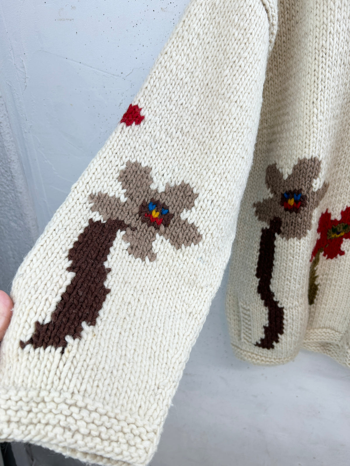 Vintage Hand Knit Smile Flower [I33946]
